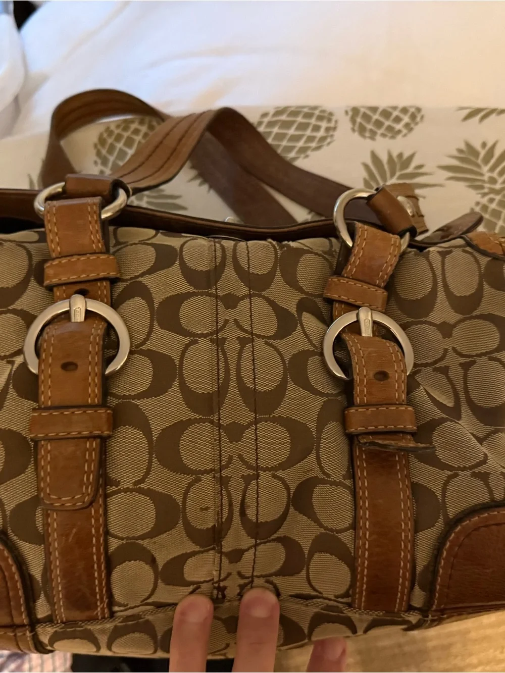 Coach Chelsea Signature Jacquard Turnlock Satchel, style #10986.